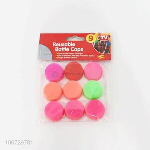 Premium quality 9pcs silicone beer bottle cap resuable bottle caps