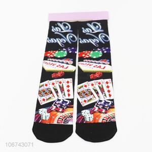 Low price digital print thin women colorful sublimation socks