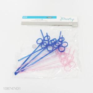 Fashion Style 8 Pieces Colorful Disposable Straw