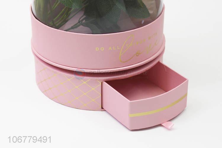 New products flower decoration round rotating gift box