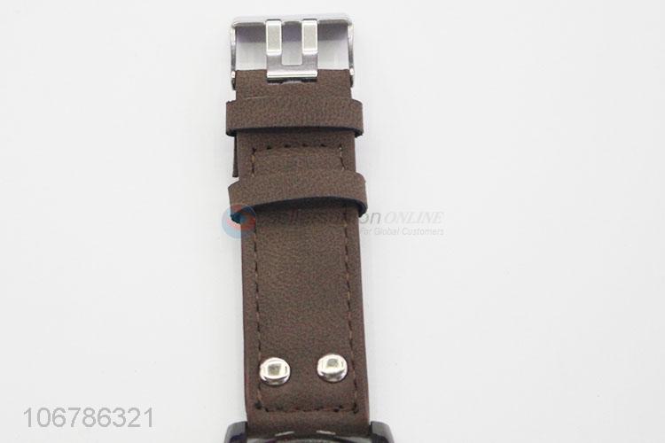 Delicate Design PU Leather Watchband Wrist Watches For Man