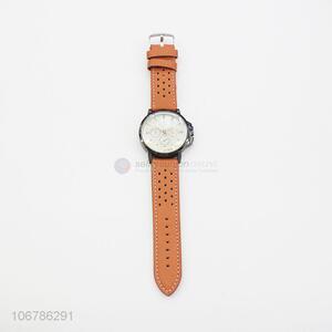 Fashion Style Breathable PU Watchband Wristwatch For Man