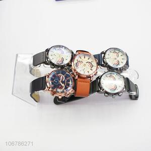 New Design PU Watchband Mens Wrist Watches Cool Watch