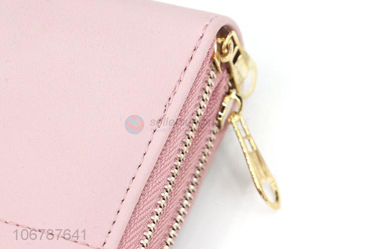 Popular Candy Color Double Zipper Purses Ladies Wallet