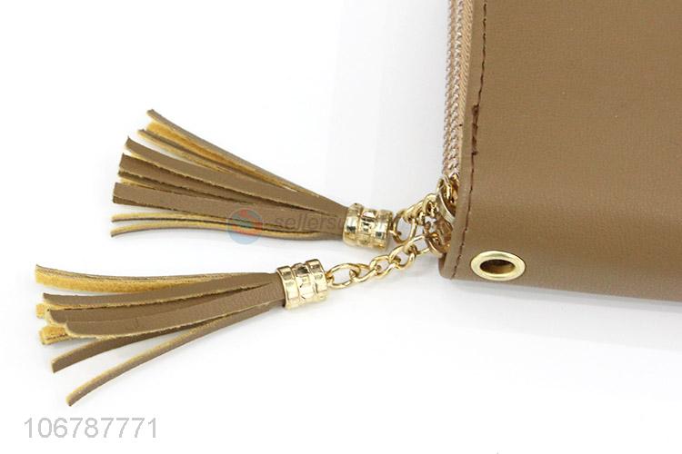 Top Quality Double Zipper Womens Purses Fashion Card Holder