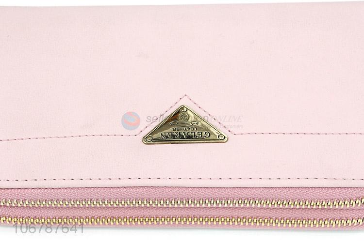 Popular Candy Color Double Zipper Purses Ladies Wallet