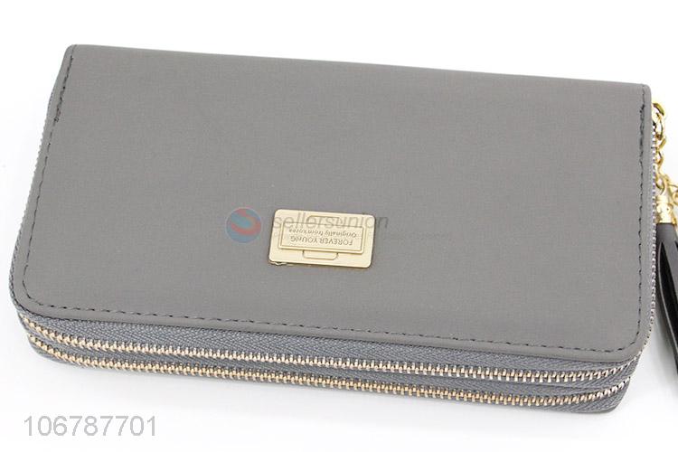 Fashion Style Double Zipper Wallet Ladies Handbag