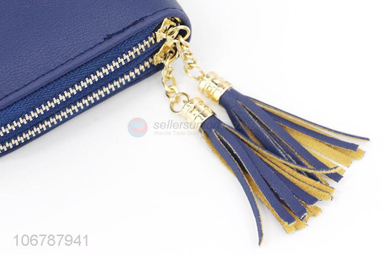 Hot Selling PU Leather Double Zipper Wallet For Women