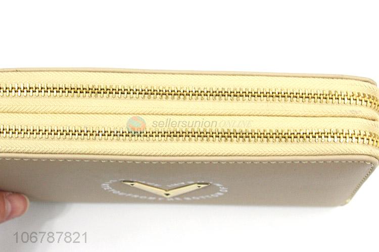 Best Sale Double Zipper Long Purses Fashion Ladies Wallet