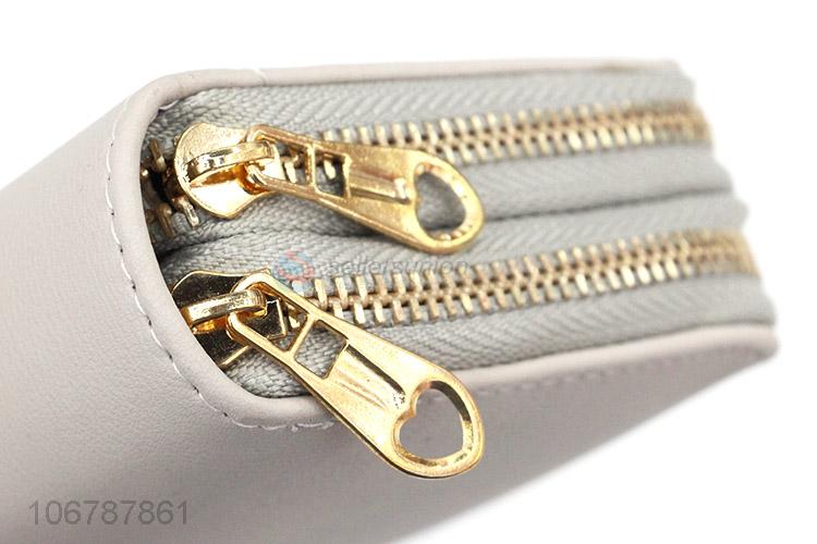 Good Quality Double Zipper Long Wallets For Women