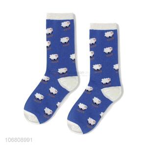 Factory wholesale ladies socks jacquard mid-calf length sock