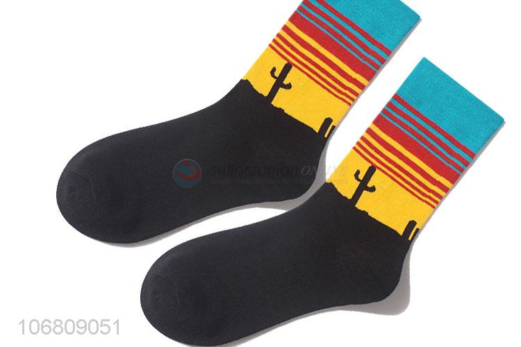 New products men mid-calf length sock fashion cotton socks