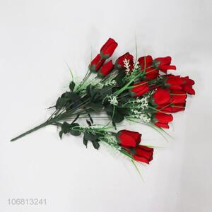 Hot sale decorative 24 heads red artificial rose bouquet