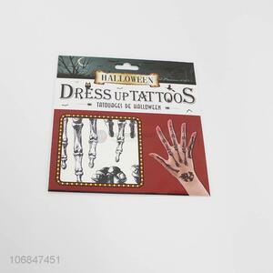 Promotional Halloween dress up tattoos hand bone tattoo