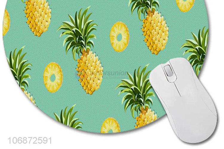 Suitable Price Special Round Colorful Pineapple Pattern Mouse Pad