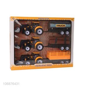 Factory Wholesale Inertial Plastic Truck Engineering Vehicle Friction Toy Set