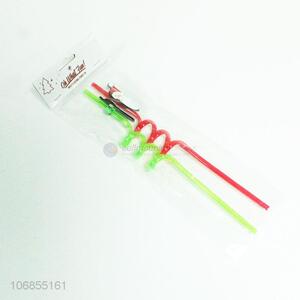 Fashion Design 2 Pieces Plastic Straw Set