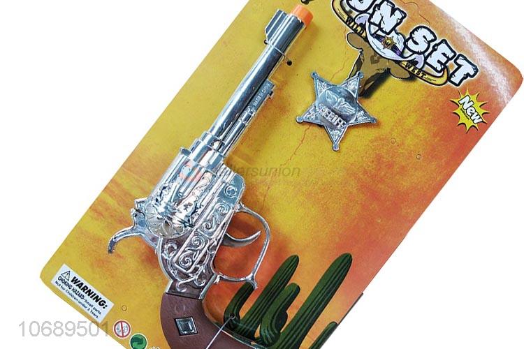 Popular Kids Toy Gun Plating Cowboy Gun And Police Badge Set