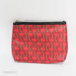 New products cherry printed pvc travel makeup bag