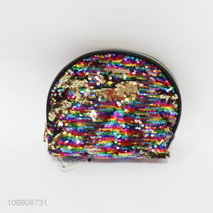 Wholesale fancy colorful sequins makeup bag for women