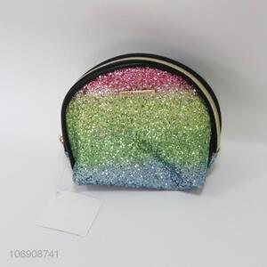 Unique design popular glitter pvc cosmetic bag makeup bag