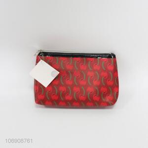 Latest arrival cherry printed pvc cosmetic bag makeup pouch