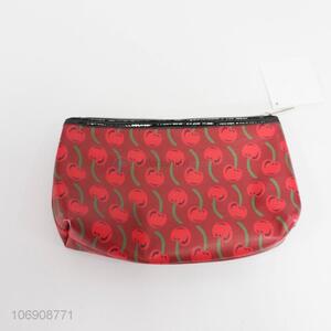 New style creative cherry printed pvc makeup bag