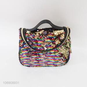 Wholesale newest colorful sequins cosmetic bag makeup bag