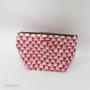 Wholesale price exquiste flower printed pvc cosmetic bag