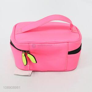 Custom logo solid color portable travel cosmetic bag