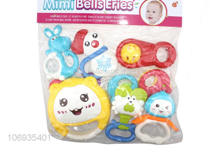 Contracted Design Cute Educational Baby Plastic Rattle Hand Bell Toy Set