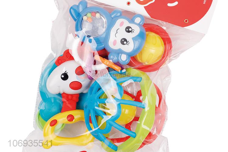 Factory Price Funny Plastic Hand Bell Toys Shake Baby Rattle Rings For Sale