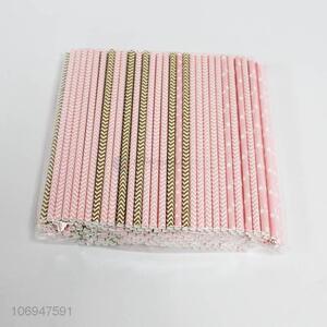 Hot selling fashion colorful disposable paper straws