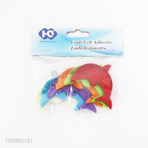 Factory sell craft adhesive embellishment dolphin shaped felt patch