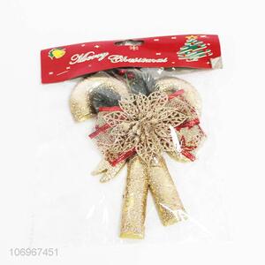 Reasonable price golden glitter plastic cane for Christmas tree decoration