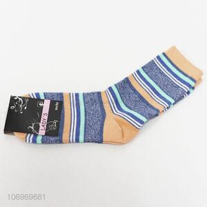 Factory price colorful striped women winter warm crew sock