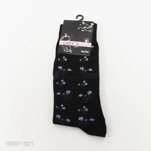 High quality exquisite flower jacquard women socks for winter