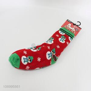 Latest design ladies anti-slip knitting floor socks Christmas floor socks