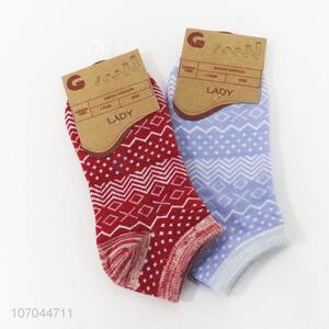 China manufactuer geometric pattern women low-cut liners socks