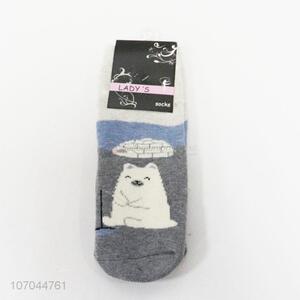 Recent style ladies winter ankle socks with cartoon pattern