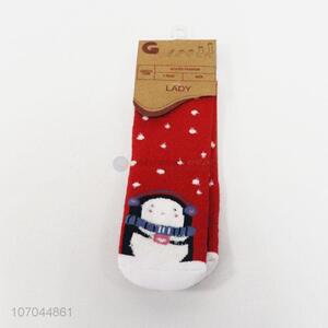 Best selling girls winter ankle socks with penguin pattern