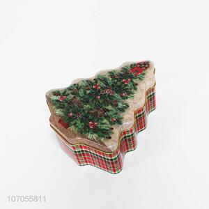 Reasonable price Christmas tree shape tinplate box candy tin box