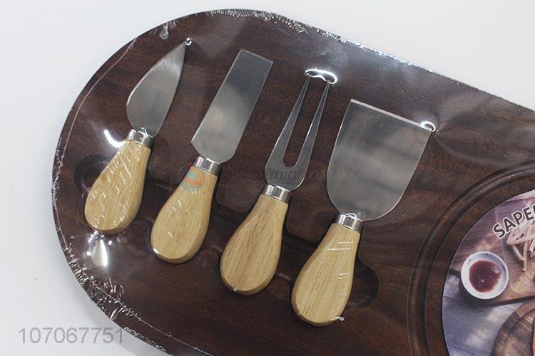 Sapele Wood Cheese Cutting Board With Knife Set