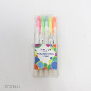 Promotional cheap 5pcs plastic highlighters for students