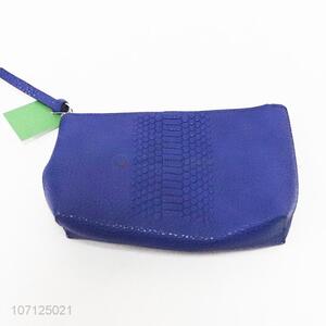 Wholesale Portable Blue Cosmetic Bag With Zipper