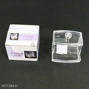 Wholesale premium clear cotton swab storage box cotton bud storage box