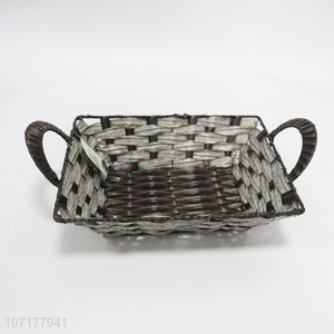 Wholesale Home Decoration Plastic Weaved Basket