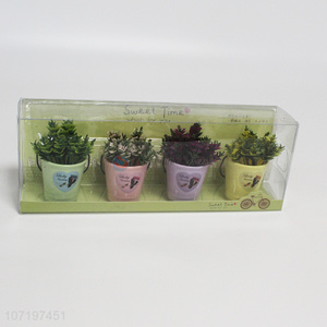 Custom 4 Pieces Simulation Potted Plant Decoration Crafts