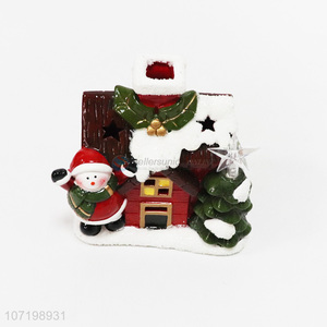 Low price Christmas ornaments ceramic Christmas house statuette ceramic figurines