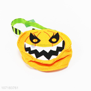 Fashion handmade felt pumpkin halloween tote basket